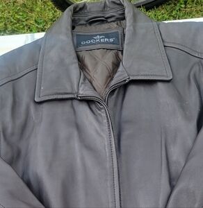 Dockers Men's Dark Brown Leather Jacket
